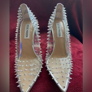 Steve Madden clear spike heels